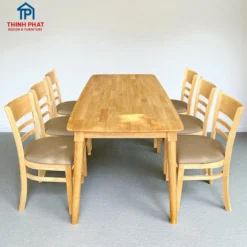 Bàn ăn gỗ Cao su 6 ghế Nội Thất Thịnh Phát Đà Nẵng