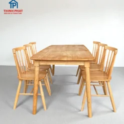 Bàn ăn gỗ Cao su 6 ghế đẹp Nội Thất Thịnh Phát Đà Nẵng