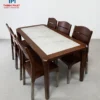 Bàn ăn gỗ Sồi mặt đá 6 ghế Nội Thất Thịnh Phát Đà Nẵng