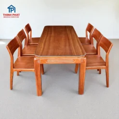 Bàn ăn gỗ Xoan Đào mặt gỗ 6 ghế Nội Thất Thịnh Phát Đà Nẵng