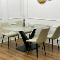 Bàn ăn mặt đá nhập khẩu 4 ghế Nội Thất Thịnh Phát Đà Nẵng