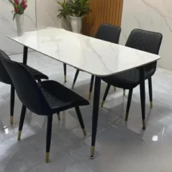 Bàn ăn mặt đá nhập khẩu 4 ghế đẹp Nội Thất Thịnh Phát Đà Nẵng