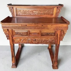 Bàn thờ gỗ Chiu Liu 2 tầng chạm Nội Thất Thịnh Phát