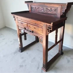 Bàn thờ gỗ Chiu Liu 2 tầng chạm Nội Thất Thịnh Phát giá tốt