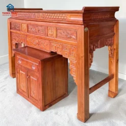 Bàn thờ gỗ Tràm 1 tầng kèm tủ cơm Nội Thất Thịnh Phát Đà Nẵng