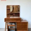 Bàn trang điểm gỗ Cẩm chân tròn tab lệch góc trực diện tại Thịnh Phát Đà Nẵng