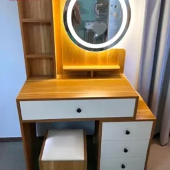 Bàn trang điểm gỗ MDF tab lệch gương led Nội Thất Thịnh Phát Đà Nẵng