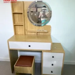 Bàn trang điểm gỗ MDF tab lệch gương led chất lượng cao Nội Thất Thịnh Phát Đà Nẵng