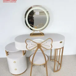Bàn trang điểm gỗ MDF tab tròn ghế bướm Nội Thất Thịnh Phát Đà Nẵng