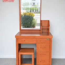 Bàn trang điểm gỗ XĐ gương gợn sóng góc trực diện rất đẹp tại Showroom Thịnh Phát Đà Nẵng