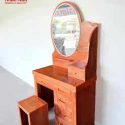 Bàn trang điểm gỗ Xoan Đào ngăn kéo gương oval Nội Thất Thịnh Phát Đà Nẵng