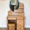 Bàn trang điểm kệ tầng gương oval góc trực diện tại nội thất Thịnh Phát Đà Nẵng