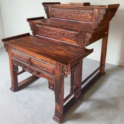 Bàn thờ gỗ Chiu Liu 3 tầng chạm Nội Thất Thịnh Phát đẹp