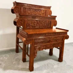 Bàn thờ gỗ Chiu Liu 3 tầng tai cuốn sệ Nội Thất Thịnh Phát Đà Nẵng giá tốt