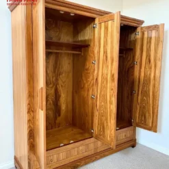 Tủ quần áo gỗ Hương Xám 3 cánh sóng đẹp Nội Thất Thịnh Phát Đà Nẵng