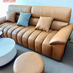 Ghế sofa da băng Bắc Âu cao cấp tại Nội Thất Thịnh Phát Đà Nẵng chụp từ bên trái