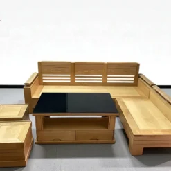 Sofa gỗ Beech với vân gỗ sáng tự nhiên, bền đẹp và tinh tế tại Nội Thất Thịnh Phát Đà Nẵng