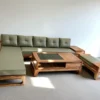 Ghế sofa gỗ Hương Xám mẫu góc chân quỳ tại Nội Thất Thịnh Phát Đà Nẵng