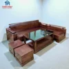 Sofa gỗ Sồi mẫu góc với thiết kế tay trứng tựa lưng cong tại Nội Thất Thịnh Phát Đà Nẵng