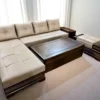 Ghế sofa gỗ Sồi mẫu góc Pháo sang trọng cho phòng khách hiện đại tại Nội Thất Thịnh Phát Đà Nẵng