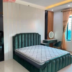 Giường bọc nỉ nhung khung gỗ MDF Nội Thất Thịnh Phát Đà Nẵng