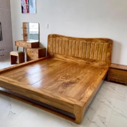 Giường gỗ Hương Xám mẫu chân quỳ Nội Thất Thịnh Phát Đà Nẵng ảnh 2