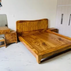 Giường gỗ Hương Xám mẫu chân quỳ Nội Thất Thịnh Phát Đà Nẵng ảnh 1