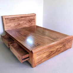 Giường gỗ Hương Xám ngăn kéo Nội Thất Thịnh Phát Đà Nẵng-mở ngăn kéo