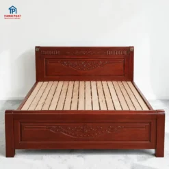 Giường gỗ Tràm sử dụng nan vạt tại Showroom Nội thất Thịnh Phát 466-472 Ngô Quyền Đà Nẵng