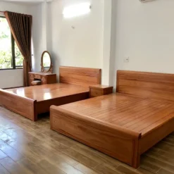 Giường gô Xoan Đào gầm cao tại Nội thất THịnh Phát Đà Nẵng