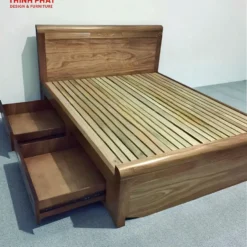Giường gỗ Gỏ vạc có ngăn kéo tại Nội Thất Thịnh Phát Đà Nẵng