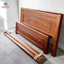 đầu giường gỗ xoan đào thịt 100% chạm khắc hoa văn đẹp thiết kế cao cấp phòng ngủ