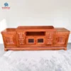 Kệ tivi gỗ Hương đá cổ điển thiết kế sang trọng có tủ kính và ngăn kéo tiện lợi tại Đà Nẵng
