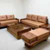 Sofa gỗ Hương Xám mẫu 2 văng chân thuyền sang trọng tại Nội Thất Thịnh Phát