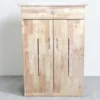 Tủ giày gỗ cao su 2 cánh màu tự nhiên thiết kế nhỏ gọn có khe thoáng chống mùi