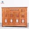 Tủ giày gỗ xoan đào 4 cánh đục chớp thiết kế cổ điển có hoa văn chạm khắc và khe thoáng chống mùi