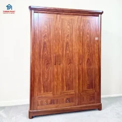 Tủ quần áo gỗ Cẩm 3 cánh phẳng tay nổi tại Thịnh Phát Đà Nẵng