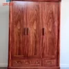 Tủ quần áo gỗ Cẩm 3 cánh phẳng tay nổi Nội Thất Thịnh Phát Đà Nẵng