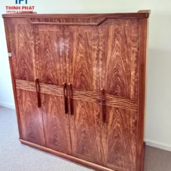 Tủ quần áo gỗ Cẩm 4 cánh chân thuyền cao cấp Nội Thất Thịnh Phát Đà Nẵng