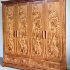 Tủ quần áo gỗ Hương Xám 4 cánh phẳng Nội Thất Thịnh Phát Đà Nẵng