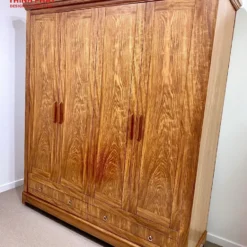 Tủ quần áo gỗ Hương Xám 4 cánh phẳng đẹp Nội Thất Thịnh Phát Đà Nẵng