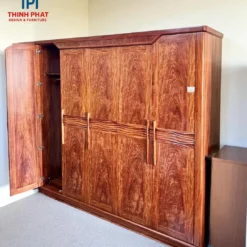 Tủ quần áo gỗ Cẩm 5 cánh chân thuyền đẹp Nội Thất Thịnh Phát Đà Nẵng