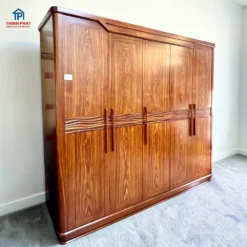 Tủ quần áo gỗ Cẩm 5 cánh chân thuyền góc nghiêng trái tại Đà Nẵng