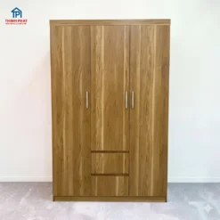 Tủ quần áo gỗ MDF 3 cánh màu nầu nhạt đẹp và sang trọng tại Đà Nẵng