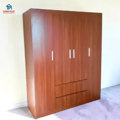 Tủ quần áo gỗ MDF 4 cánh màu cánh dán đẹp tại Nội thất Thịnh Phát Đà Nẵng