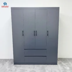 Tủ quần áo gỗ MDF 4 cánh màu xanh cao cấp tại Nội Thất Thịnh Phát