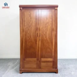 Tủ quần áo gỗ Xoan Đào 2 cánh phẳng góc trực diện rất đẹp tại Nội thất Thịnh Phát