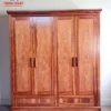 Tủ quần áo gỗ Xoan Đào 4 cánh phẳng Nội Thất Thịnh Phát Đà Nẵng