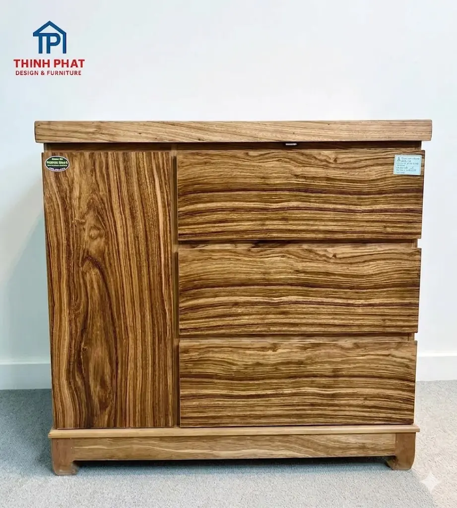 Tủ quần áo mẫu Nhật cánh đơn gỗ Hương xám góc trực diện tại Nội thất Thịnh Phát Đà Nẵng