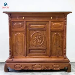 Tủ thờ gỗ Tràm cửa hông góc trực diện rất đẹp tại Thịnh Phát Đà Nẵng